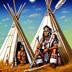 American Indians, Generative AI Illustration