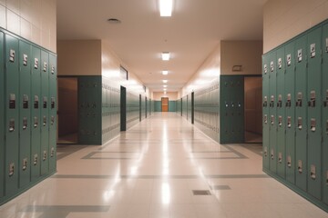 empty school hallways filled with lockers