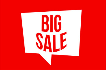 red color notice that says big sale