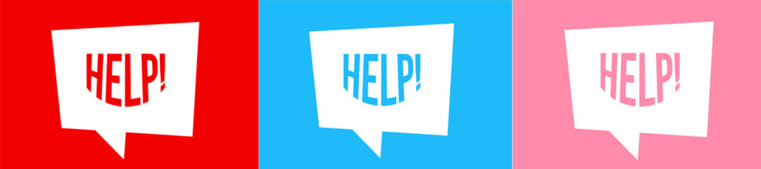 pink notice group that says help