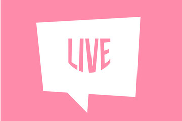 pink warning that says live