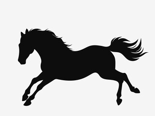 Fototapeta na wymiar Running horse. Black silhouette. Vector illustration