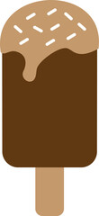 Brown chocolate coffee flavor popsicle ice cream isolated.
