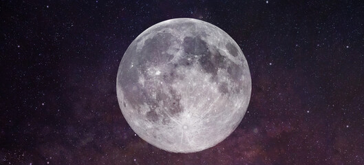 Fototapeta na wymiar full moon in the starry universe