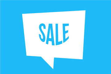 blue notice that says sale