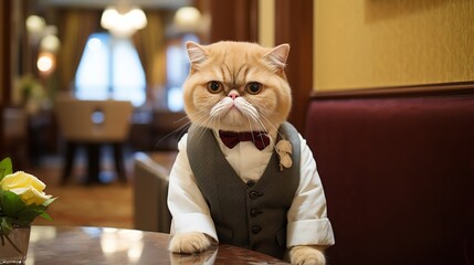 Meow-tastic Hospitality: Welcoming Exotic Shorthair Cat at the Hotel