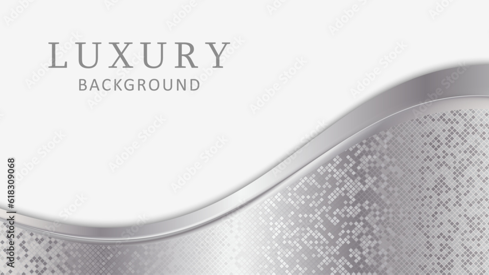 Poster luxury background with silver wave. vector design