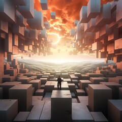 Obraz premium infinite cube background 
