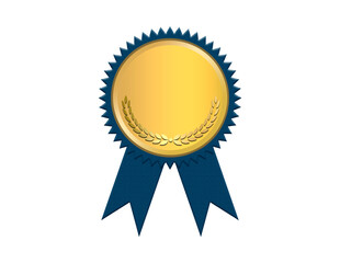 Blue & Gold Shiny Medal Award Transparent PNG Image