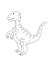 dinosaur cartoon velociraptor. you can print it on 8.5x11 inch paper