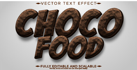 Choco cereal text effect, editable breakfast and snack text style