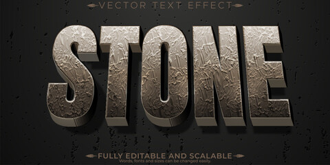 Stone text effect, editable rock and mountain text style © QuillArtistry