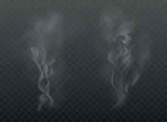 Realistic fog, mist effect. Smoke on dark background