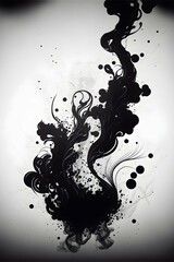 simple smoke particles floating up Vector line art minimilast graphic 