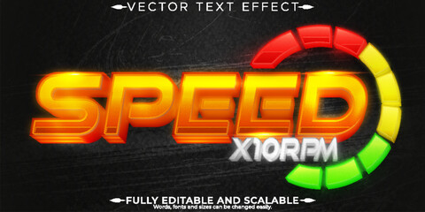 Racer speed text effect, editable sport and champion text style