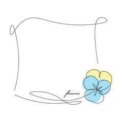 Outline floral, one line doodle style lily, butterfly on flower minimalism, floral mood.