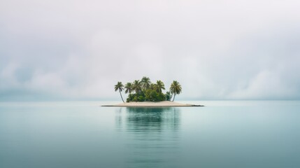 paradise small island, with blue and clear sea, reflections in the sea, tranquility and peace, vacations of enjoyment