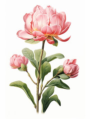 Peony flower beauty fashion petals and leaves