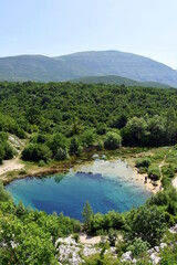 Źródło rzeki Cetina, woda, Chorwacja, atrakcja turystyczna, natura, krajobraz, jezioro, lato,...