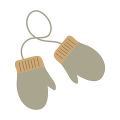 Isolated pair of seasonal winter gloves icon Vector