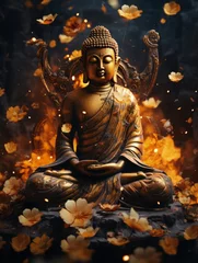 Zelfklevend Fotobehang Buddha, monk, religion, meditation, peace and tranquility © Gizmo