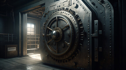 A bank vault but the lock mechanism is a fingerprint scanner