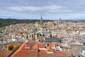 Toledo, una ciudad medieval europea, desde Castilla y la Mancha, España.