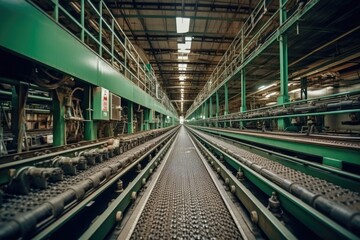 Fototapeta na wymiar stock photo of inside factory conveyor belt production