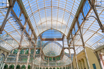 Palacio de Cristal de la ciudad de Madrid, España.