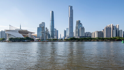 Fototapeta na wymiar Architectural Scenery of Urban Skyline in Zhujiang New Town, Guangzhou