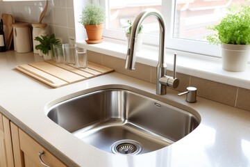 stock photo of inside home view sink close up - Powered by Adobe