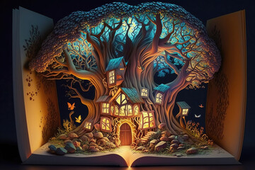 Abstract fairy tale book concept. generative AI