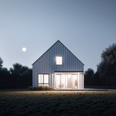 Fototapeta premium Beautiful contemporary house, generative ai