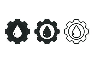 Oil water gear icon. Illustration vector