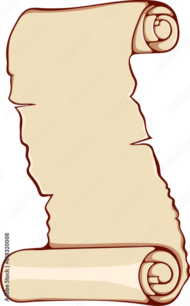 Aufkleber vertical scroll unrolled old paper. ancient scroll with copyspace. vector illustrations in color car