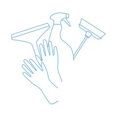 Isolated set of different cleaning products Vector