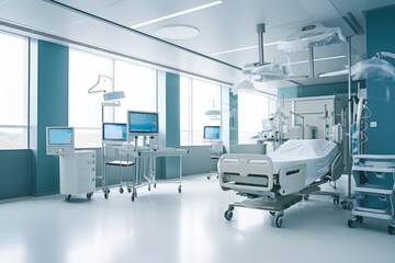 stock photo of inside intensive care unit in hospital Generative AI
