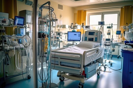 stock photo of inside intensive care unit in hospital Generative AI