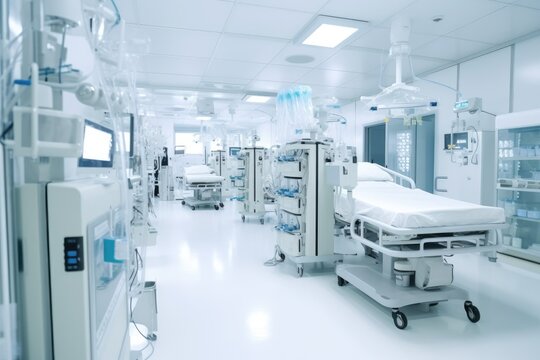 stock photo of inside intensive care unit in hospital Generative AI