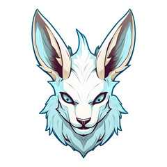 evil bunny portrait, clipart isolated on transparent background, generative ai 