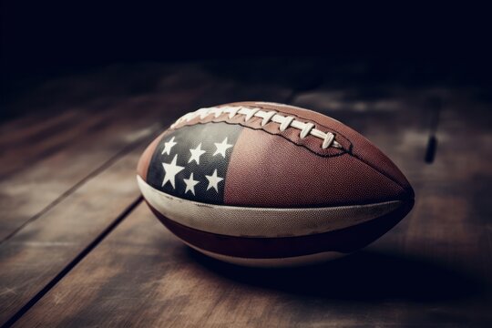 American Football With American Flag Generative AI