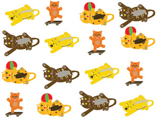 cats cartoon pattern illustration
