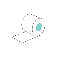 Isolated monochrome toilet paper icon Vector