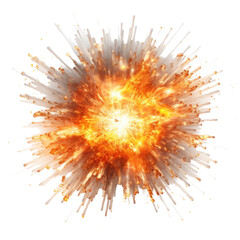 Obraz premium a burst of radiant particles emanating abstract shape, 3d render style, isolated on a transparent background, generative ai