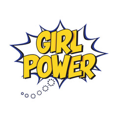 Isolated comic speech bubble with girl power text Vector
