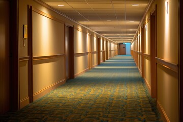 photo of empty hotel hallway Photography AI Generated