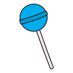 Isolated colored comic lollipop icon Vector