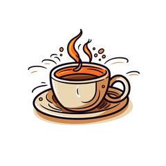 Obraz premium Cartoon Coffee , PNG Cartoon, Illustration