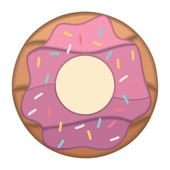Isolated colored donut candy icon Paper art style Vector