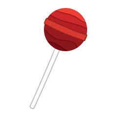 Isolated colored lollipop candy icon Paper art style Vector
